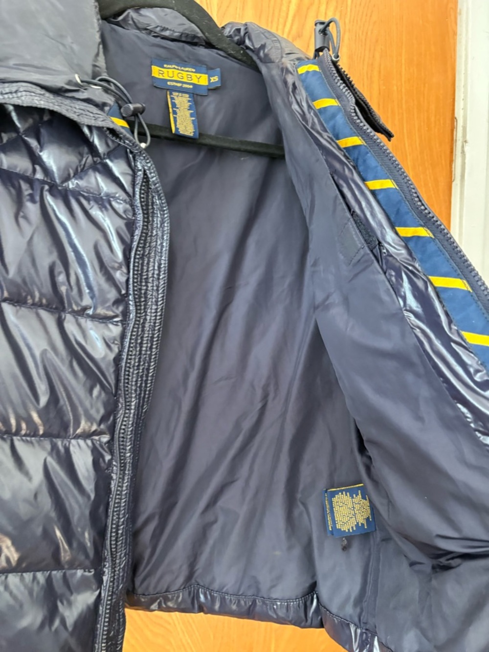 Vintage Ralph Lauren navy Rugby Puffer Jacket XS - Picture 5 of 11
